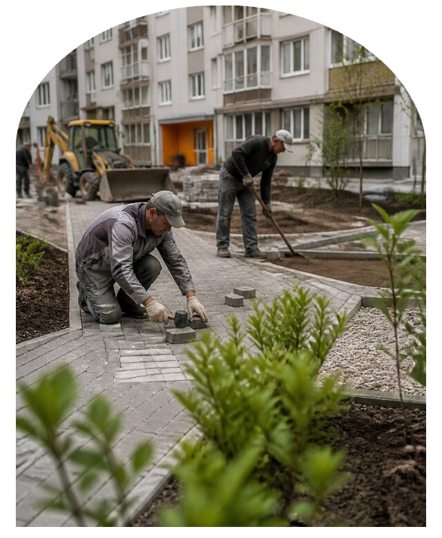 Благоустройство двора многоквартирного дома в Удомле